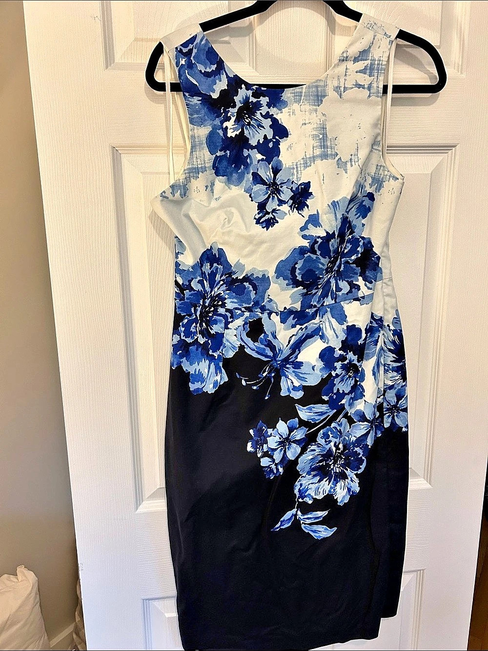 Anthropologie Maeve Floral Midi Dress in Blue & Navy Size US 10 / UK 14 / EU 42